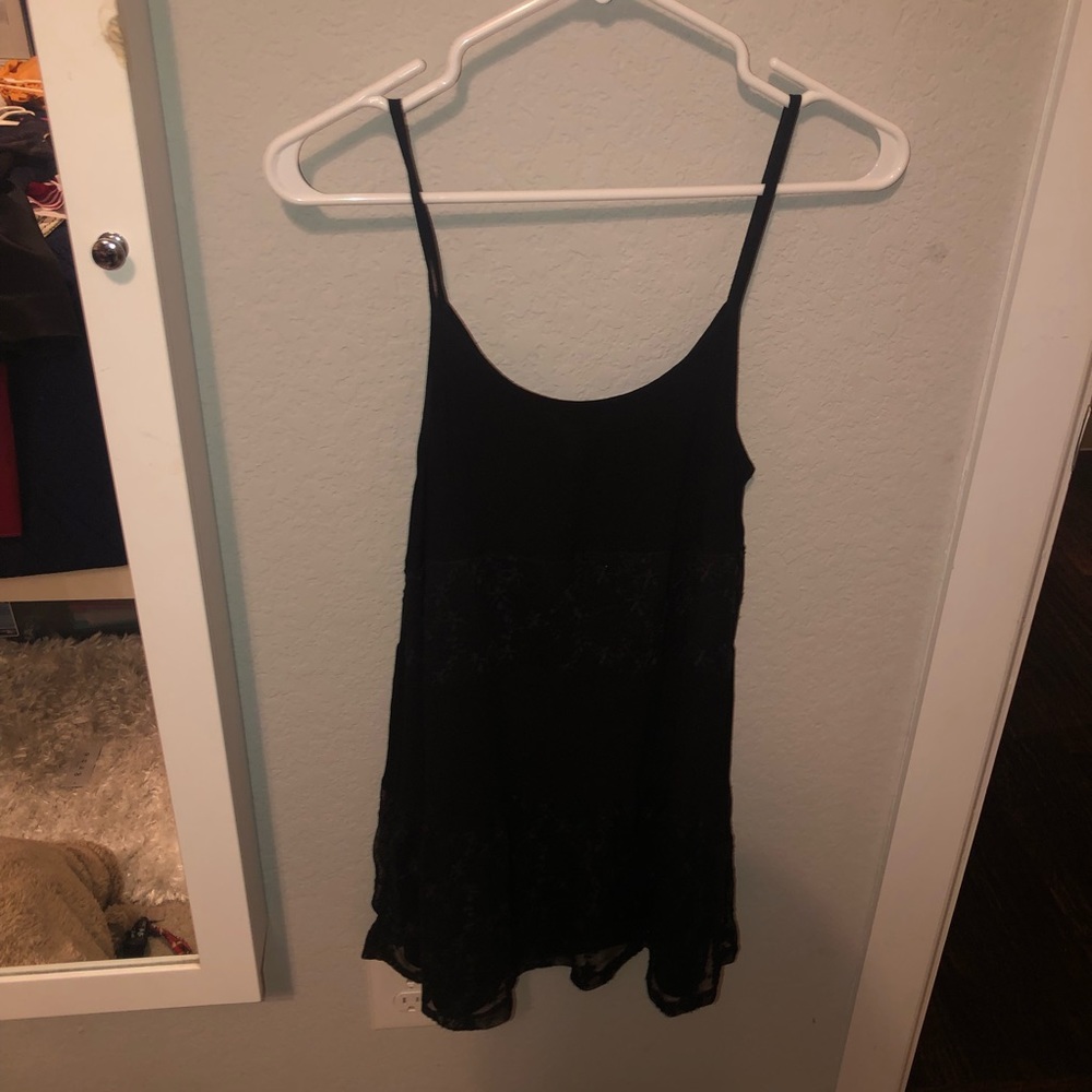 SOLD Size small, black dress with flowers